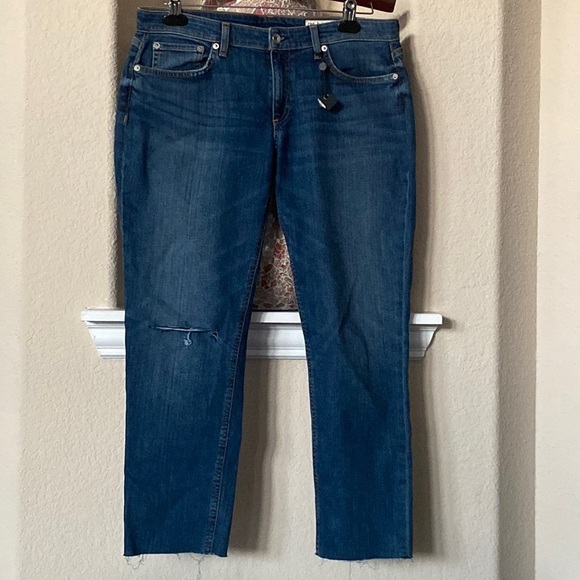 Rag & Bone Dre Low-Rise Slim Boyfriend Blue Jeans Size 29 - Picture 1 of 7